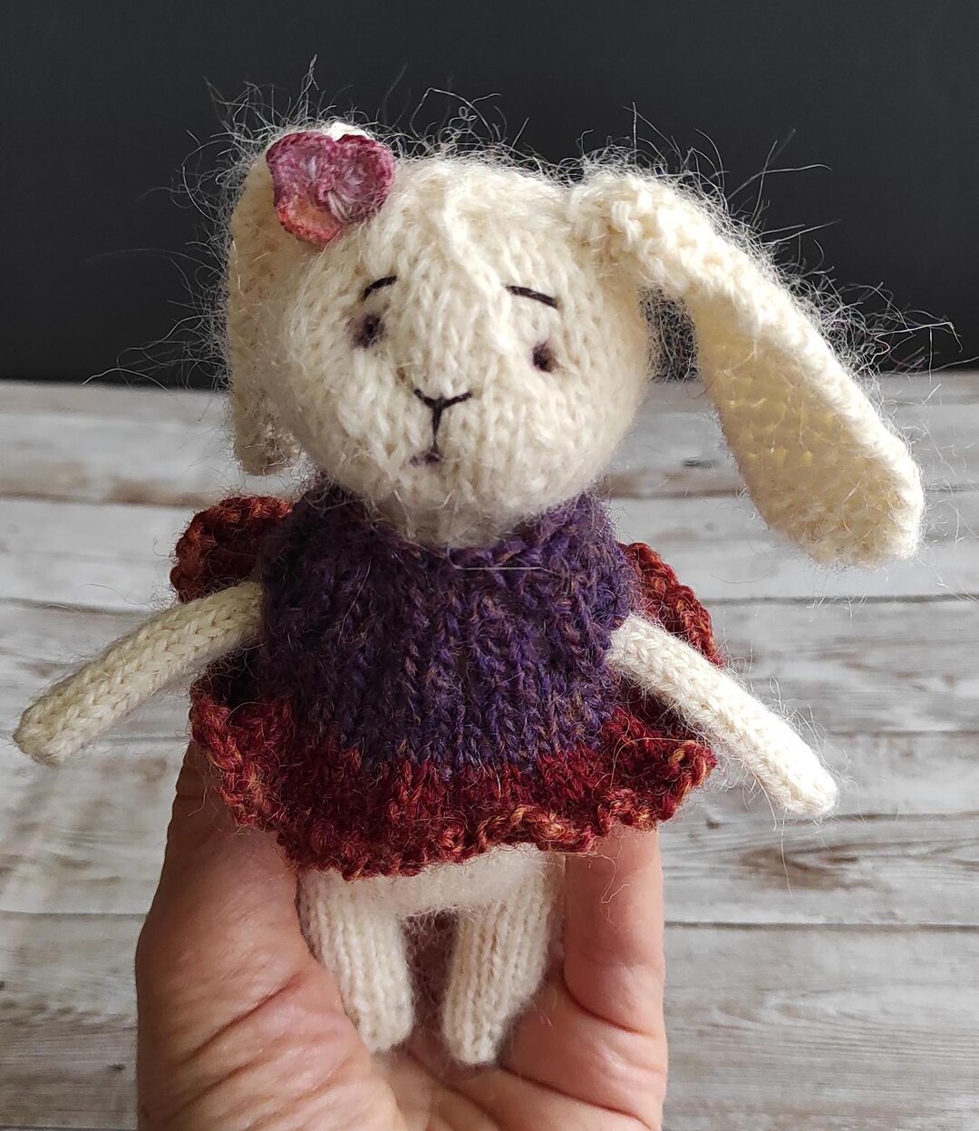 Handmade Bunny Doll, Soft Wool Rabbit, Toy, Gift for Girl, Nursery Room ...