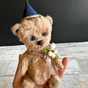 Urso de pelúcia mohair feito à mão | Boneca de arte exclusiva | Bicho de pelúcia personalizado | Pelúcia colecionável | Presente para amantes de ursos | Brinquedo macio original |