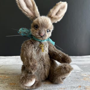 Handmade Teddy Bunny | OOAK Plush Rabbit | Custom Stuffed Animal | Soft Toy Bunny | Unique Easter Bunny | Collectible Rabbit | Gift for Bunn