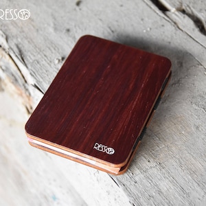Wooden wallet, credit card wallet, men's wallet, slim wallet, modern design wallet, magic wooden wallet, wooden wallet, Purple wood
