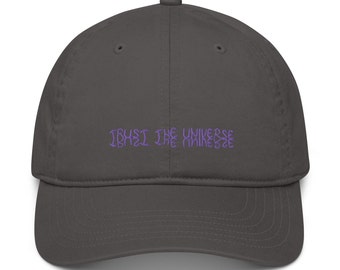 UNIVERSE CAP - in anthracite with purple stitching, organic cotton, unisex, one-size