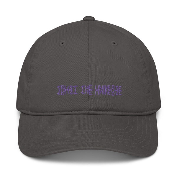 UNIVERSE CAP - in anthracite with purple stitching, organic cotton, unisex, one-size