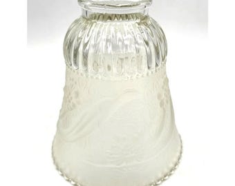 Antique style Frosted & Clear Glass Ceiling Fan Vanity Lamp Replacement Shade
