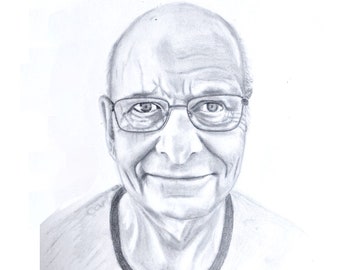 Custom Personal Portrait Handdrawn Pencil Sketch Art