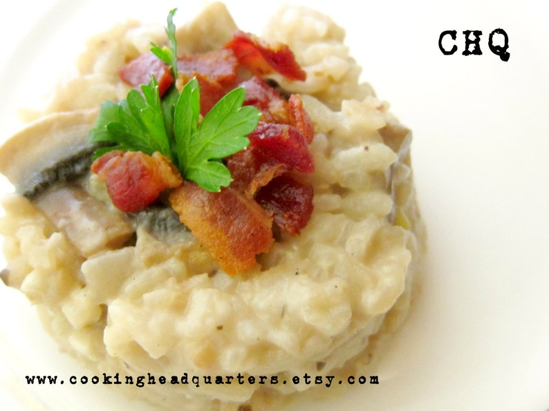 Garlic Mushroom Risotto Recipe Easy Italian Recipes Homemade Etsy