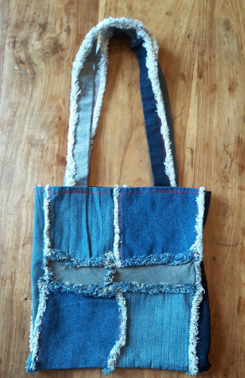 Unique Gift Tote Shopper Beach Bag Pink Ribbon Shoulder Bag Breast Cancer Support Denim Handbag