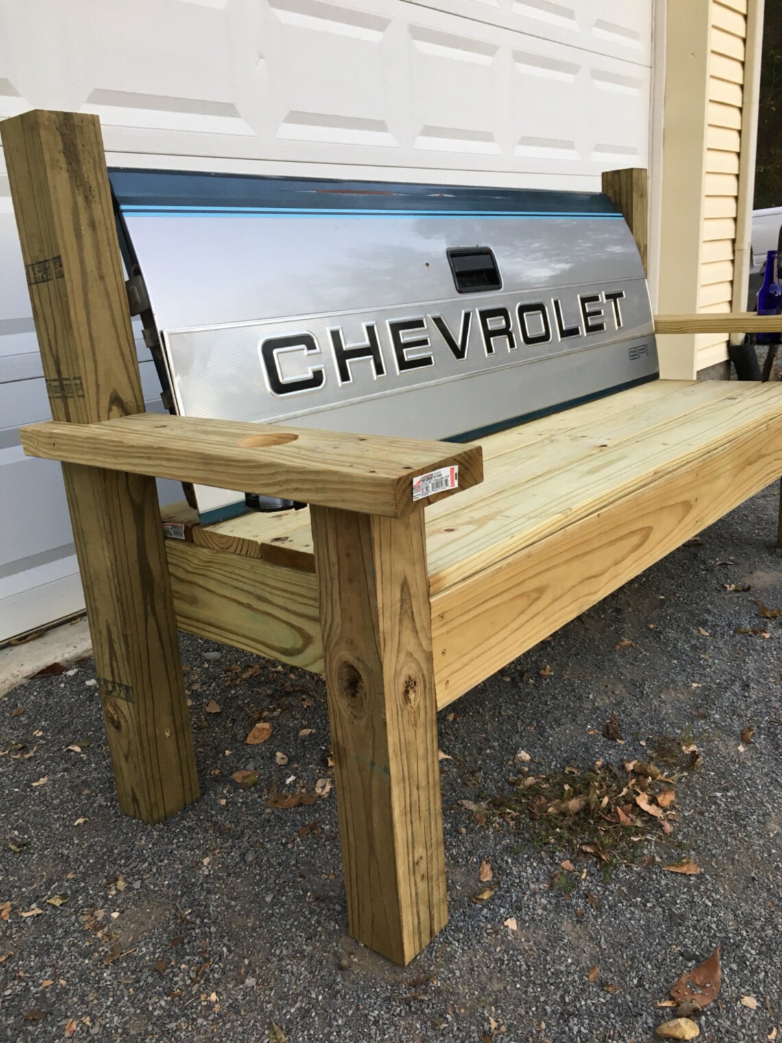 RESERVED Chevrolet Truck Tailgate Bench handmade junkyard Etsy