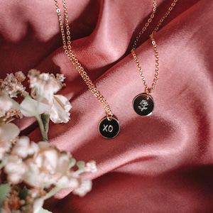 Dainty Gold XO and Enchanted Rose Necklaces, Valentines Necklaces