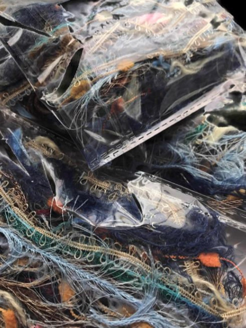 20 metres OCEAN SHELLS Art Yarn Bundle Mixed Media Fiber Collage Yarn Pack Textile Embellishment Eyelashes Yarn mixed novelty yarn pack