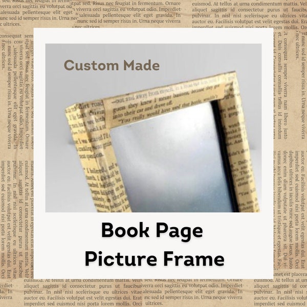 Book Page Picture Frame / Personalized & Made to Order