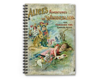 Cuaderno espiral / Alicia en el país de las maravillas / Ilustración de libro vintage