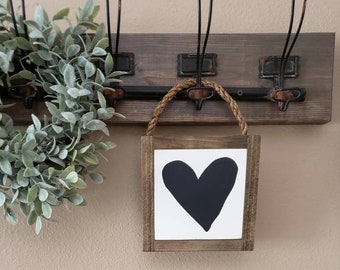 Heart Rope Hanger Framed Sign| Everyday Decor | Rustic Framed Sign| Farmhouse Style