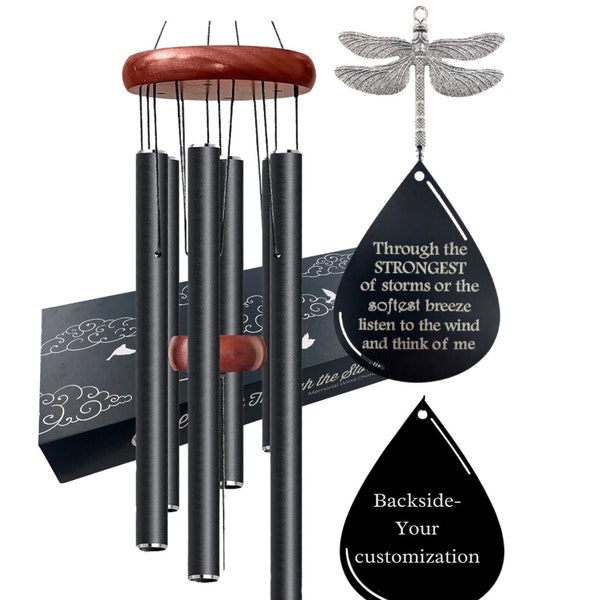 Memorial Wind Chime Dragonfly Gift in Honor After Loss of a Loved One Personalized Listen to the wind-Loss of a Mother or Any Loved One