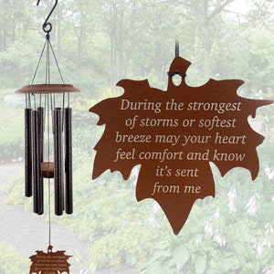 Memorial Windchimes May Your Heart Feel Comfort Sympathy Leaf Copper Personalized Wind Chime in Memory of a Mom Dad or Loved One