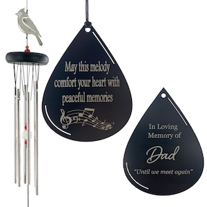 Memorial Cardinal Prisms 20 inch Sympathy Wind Chime Gift After Loss Memorial Garden In Memory of a Loved One Listen to the Wind