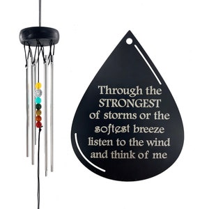 Sympathy Gifts Wind Chimes Lasting Memorial Gift Rainbow Stones In Memory of a Loved One Listen to the Wind Keepsake Box