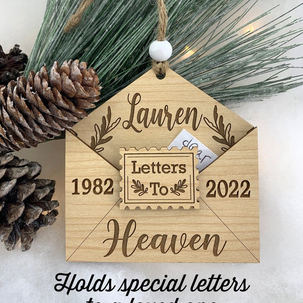 Christmas Heaven Memorial Holiday Ornament Gifts Personalized Holds Letters Remembering Loved One 2023 Sympathy Gift in Memory