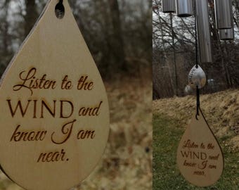 Hardest of Times Wind Chime Missing You I am Near 26 inch Custom memorial gift after loss memorial garden
