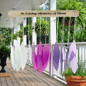 In Memory of Mothers Day Gifts Remembrance Loss Gifts Sympathy Purple and Pink Wind Chime Personalized Memorial Gift After Loss