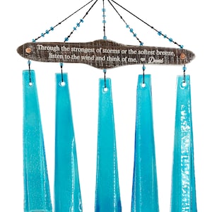 Personalized Memorial Gifts Through the Storm Acrylic Memorial Wind Chime Aqua Sun Catcher Sympathy Gift After LossOutdoor Decor