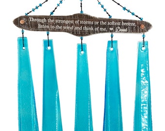 Personalized Memorial Gifts Through the Storm Acrylic Memorial Wind Chime Aqua Sun Catcher Sympathy Gift After LossOutdoor Decor