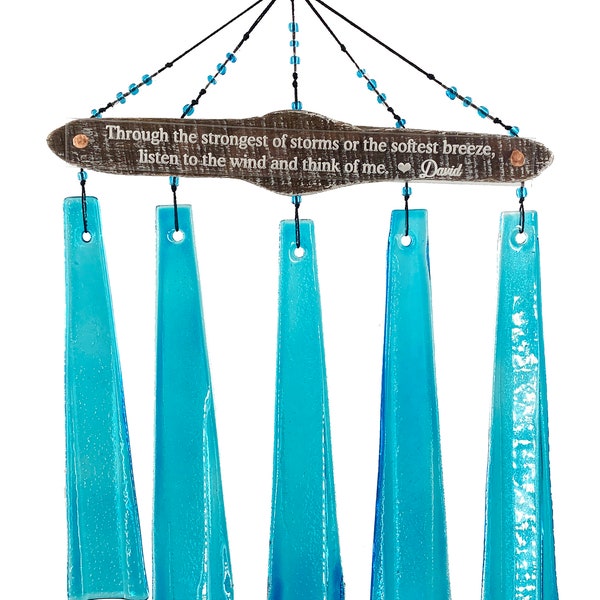 Personalized Memorial Gifts Through the Storm Acrylic Memorial Wind Chime Aqua Sun Catcher Sympathy Gift After LossOutdoor Decor