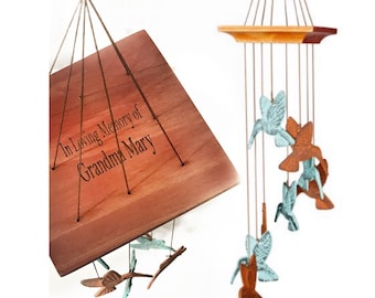 Mothers Day Gift Hummingbird Memorial Wind Chime Personalized hummingbird Sympathy Gift after Loss with Direct Shipping