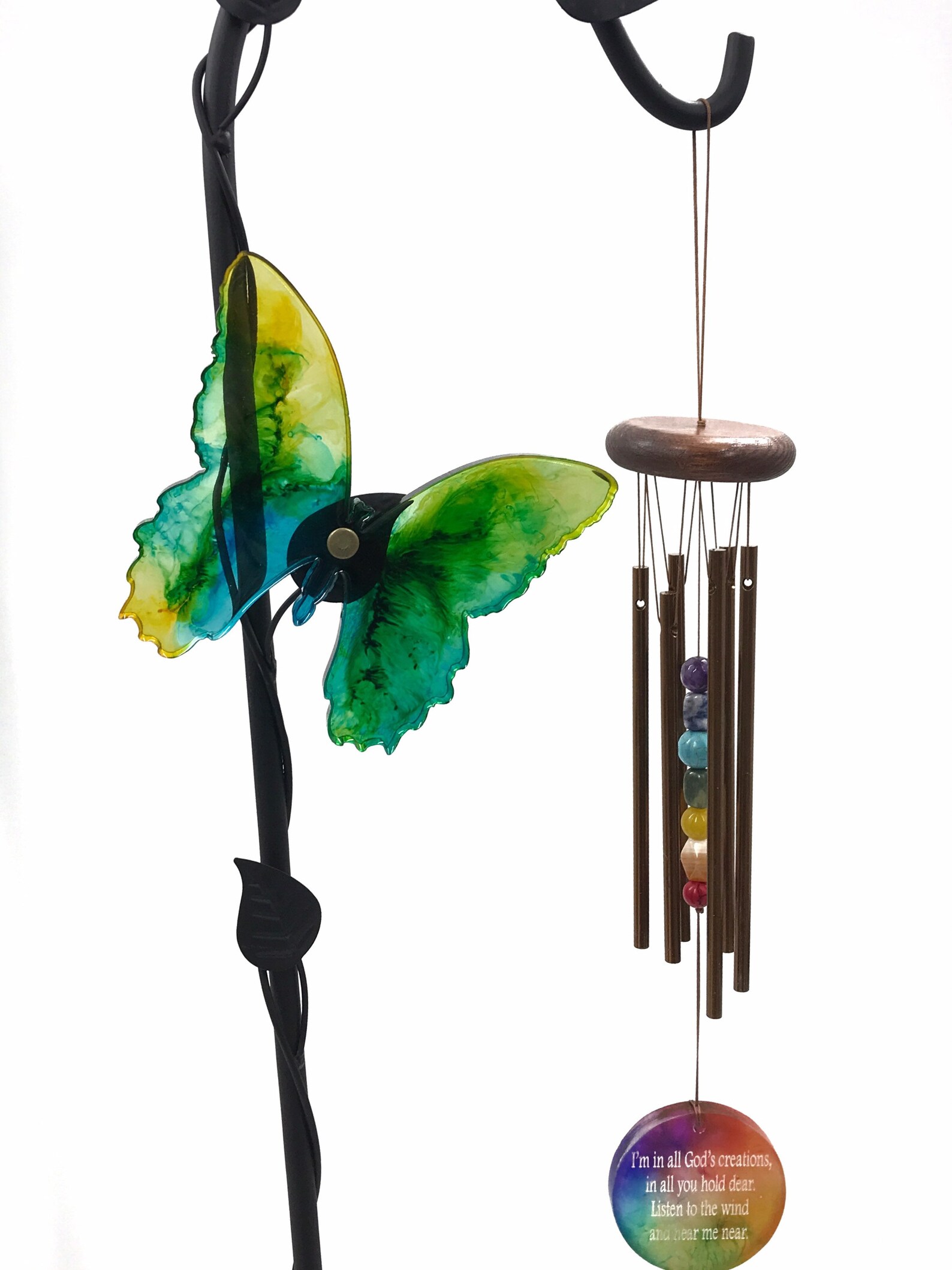 USA Seller Shepards hook Butterfly Stand for Wind Chimes by Etsy