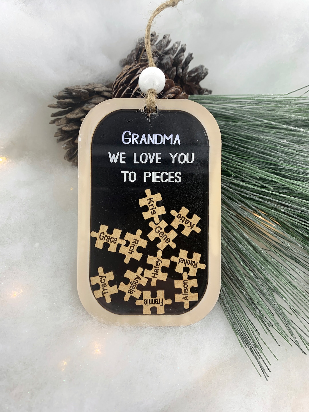 Gifts for Grandparents Personalized Puzzle Ornament Gift for Etsy