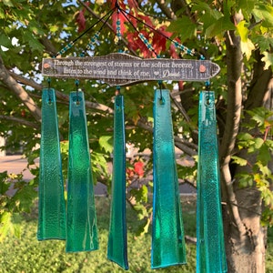 Sympathy Gift Comforting Wind Chime Through the Storm Acrylic Memorial Wind Chime Blue