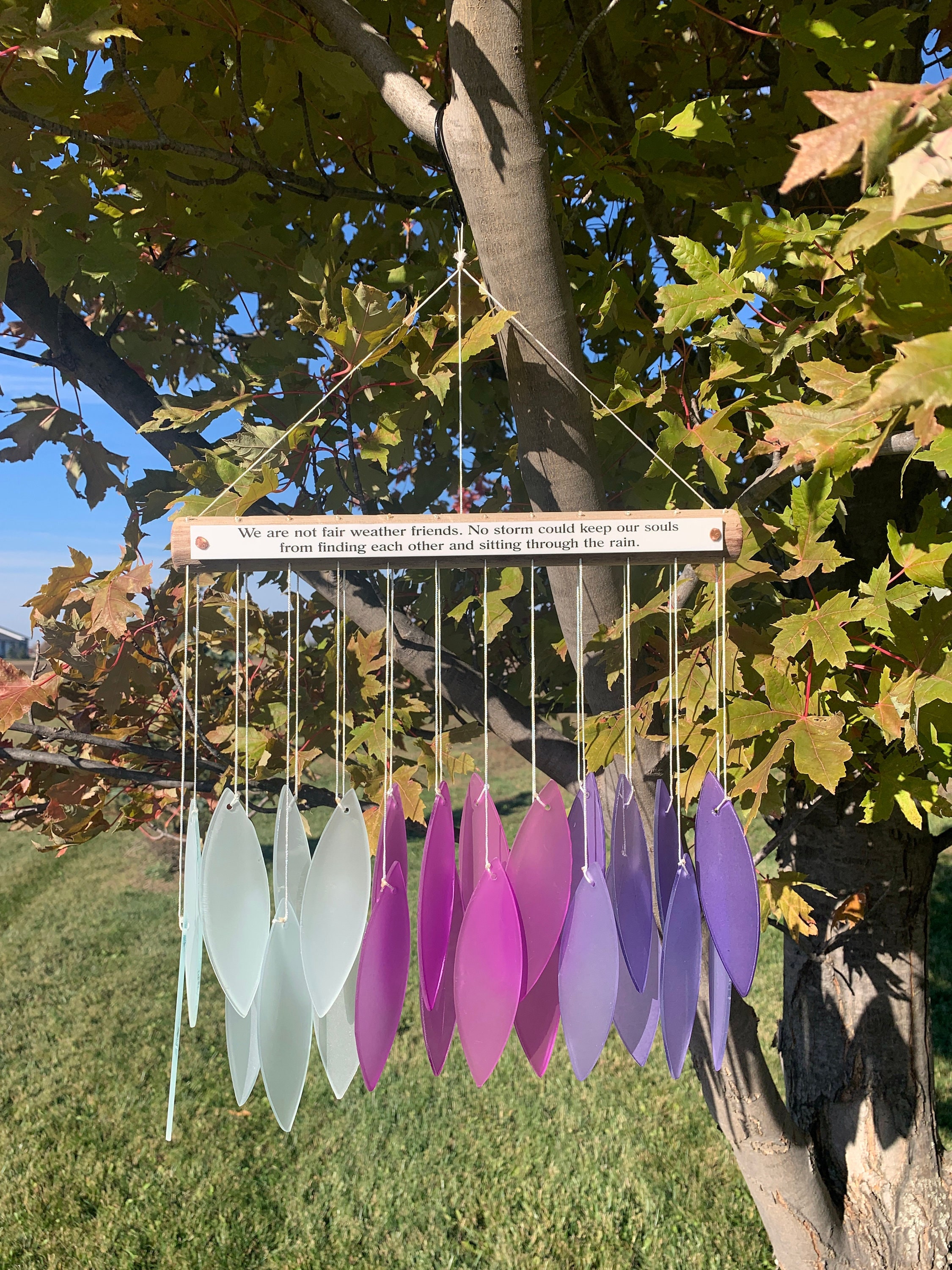 Friendship Uplifting Wind Chime Through Tough Times Stained