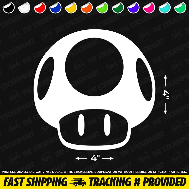 Mario Super Mushroom Vinyl Decal Etsy