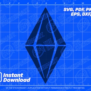 Plumbob Datei Download für individuelles Design DIY Gamer Geschenke Grün Diamant beliebige Größe