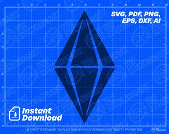 Plumbob File Download for Custom Design DIY Gamer Gifts Green Diamond Any Size Any Color
