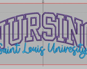 Glitter Nursing Sweatshirt with University and stethoscope sleeve Embroidery
