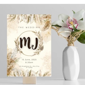 Western Wedding Invitation |  Fill-In Template  | Printable Cowgirl Invite | Rustic Floral Theme Bridal