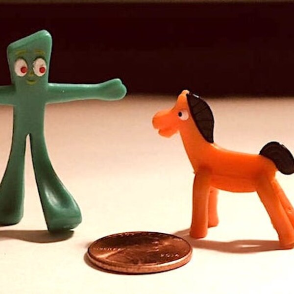 Tiny  Bendable Gumby and Pokey Retro Toys Collectible