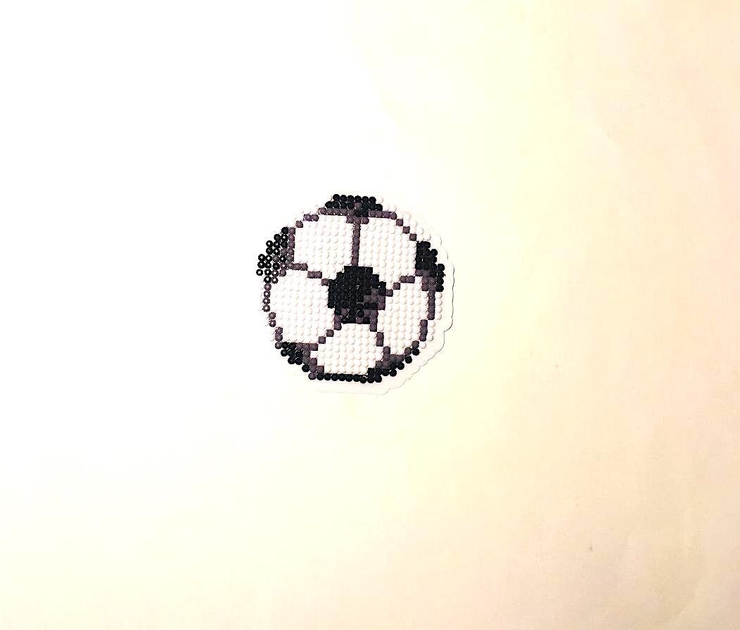 Finished Diamond Dots Soccer Ball Rhinestone Sticker Etsy