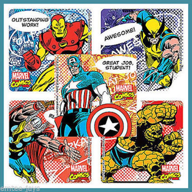Marvel Avengers Stickers School Teacher Student Reward Supply Etsy