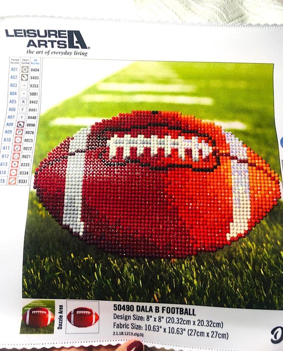 Finished Football Diamond Painting 8.8 x 8.8 Perfect Etsy