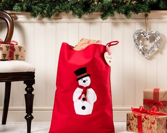 Personalised Snowman Christmas sack/stocking - we call him "Lumi"