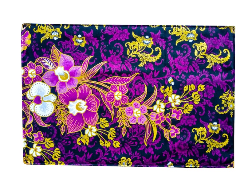 Set 4 Indonesia Batik Flowers Dining Table Mat,Table Decor,Table Mats,Flowers Placemat. Kitchen Placemats