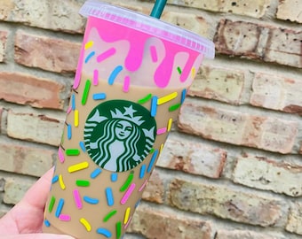 Sprinkles Starbucks Cup,  Starbucks Reusable Cup, Starbucks Cold Cup, Sprinkles, Starbucks Cold Cup