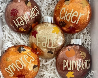 Fall Ornaments / Set of 5 / Fall tree / Fall decor / Thanksgiving Tree / Thanksgiving Decor