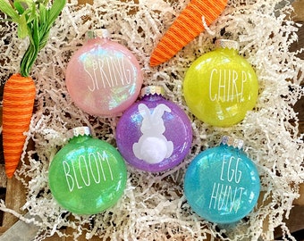 Rae Dunn Inspired Easter Ornament Set of 5 / Easter tree / Easter decor / Happy Easter