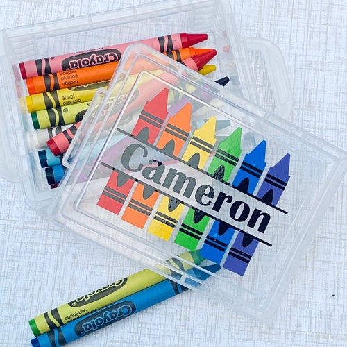 Personalized Crayon Box Plastic Crayon Box Back to School Etsy