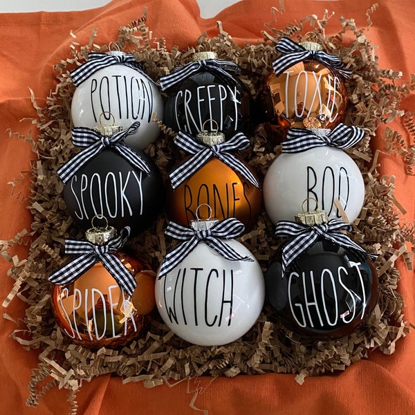 Rae Dunn inspired Halloween ornament set