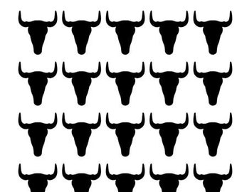 Bull skull Tan Decals // Tanning Stickers // Tanning Bed Stickers // Tanning Bed Decals // Tan Line Decals // cow skull  // Longhorn skull