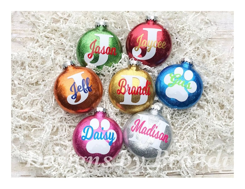 Personalized Glitter Ornaments / Personalized Christmas Ornaments / Personalized Ornaments / Personalized Pet ornaments image 1
