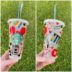 Disney Teacher Starbucks Cup, Teacher Gift, Teacher Appreciation Gift, Starbucks Reusable Cold Cup, Disney Teacher